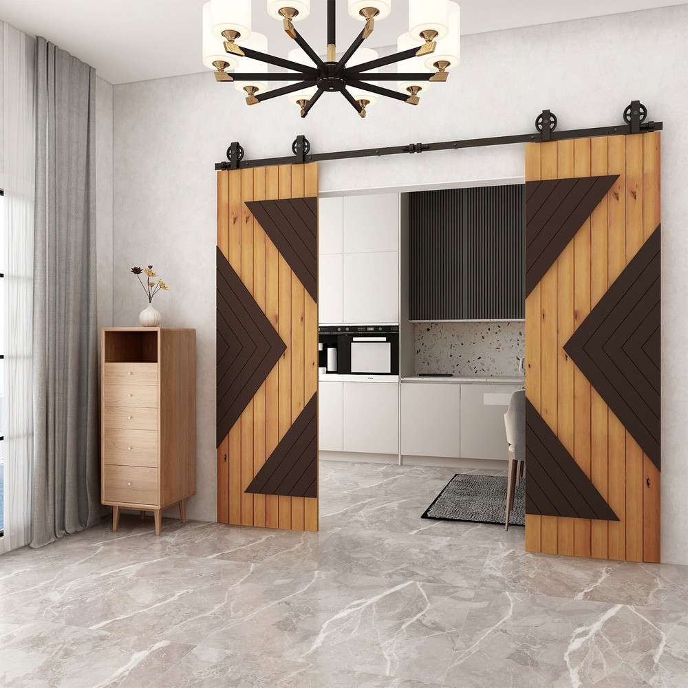 4-20FT Sliding Barn Door Hardware Kit Single Double Doors Medium Wheel RollerKit