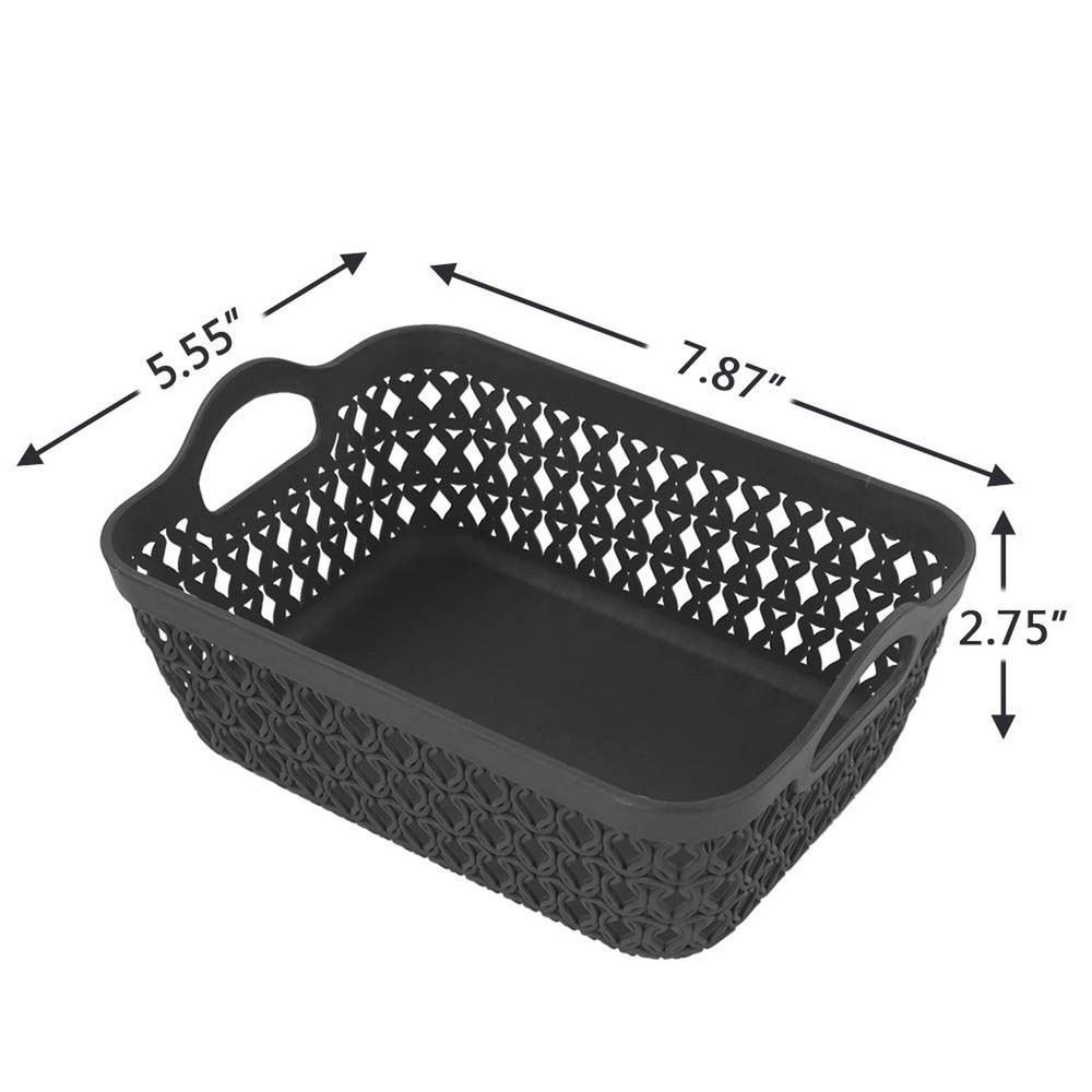 12-Pack Mini Plastic Storage Baskets Trays, Gray Tiny Storage Baskets
