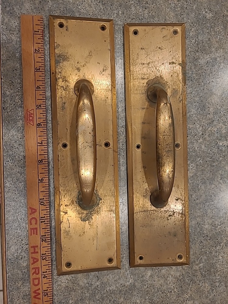 Antique Brass Door Pull Handle Heavy Duty Vintage
