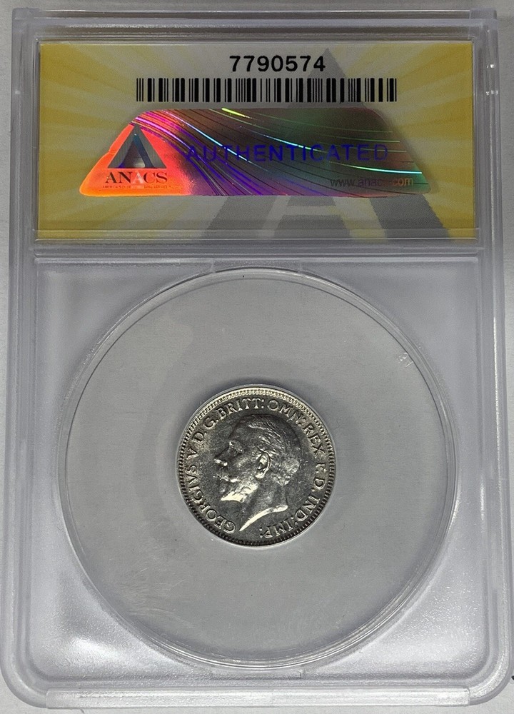 1930 Great Britain 6 Pence ANACS AU 55