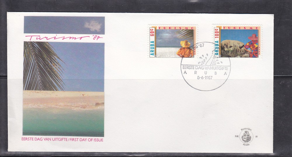 Aruba Issue FDC 1987 (10) Tourism