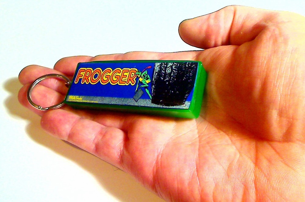 Frogger Arcade Marquee Coin Door accessory Keychain