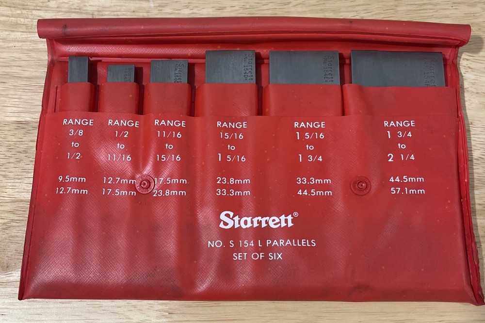 Starrett Adjustable Parallel Set S154L, 6 Machinist Tools