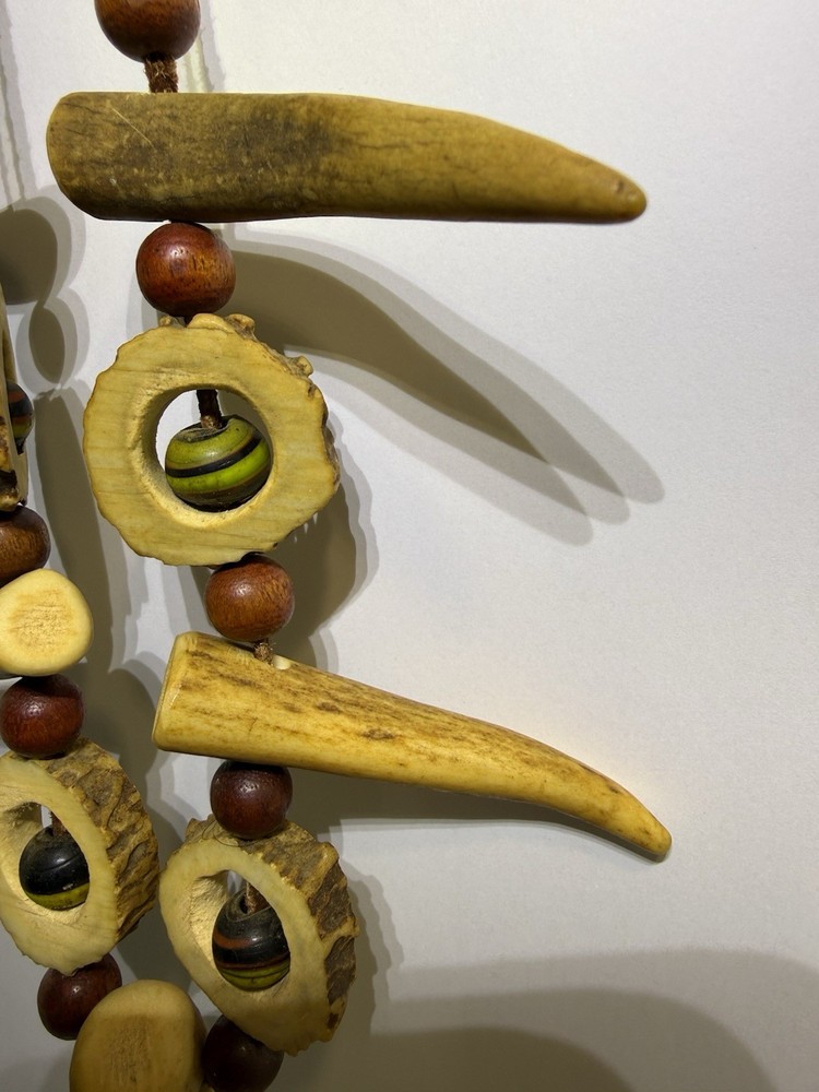 Handmade antler/ bead necklace