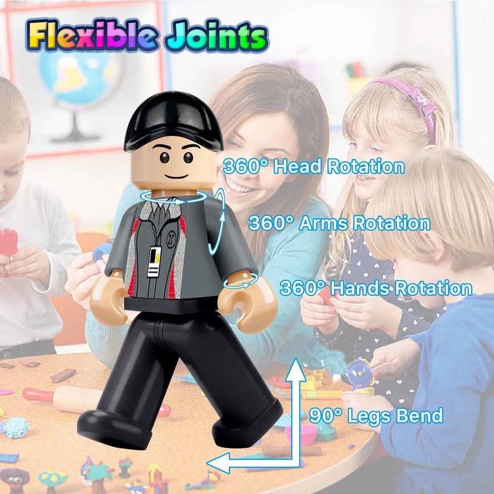 4BEE 24PCS Mini Figures Building Bricks, 1.77 inches, Multicolored