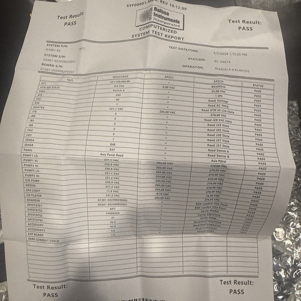 balboa spa control pack P/N G6405-01