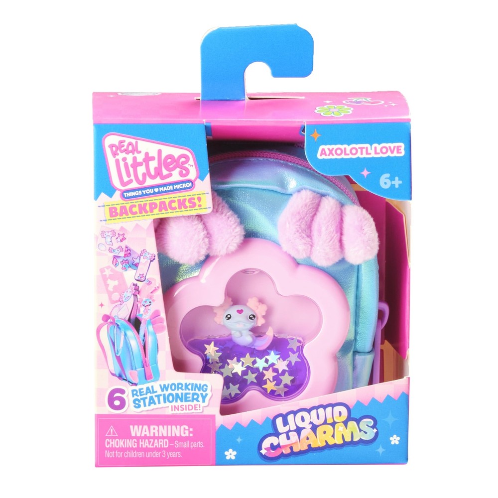 Liquid Charms, 1 Liquid Filled Micro-Sized Backpack with Window & Tiny Animal...