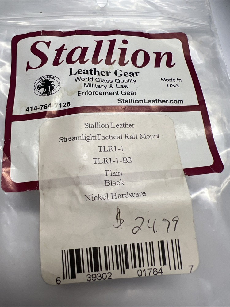Stallion Leather Streamlight Tactical Rail Mount Holder Plain Black