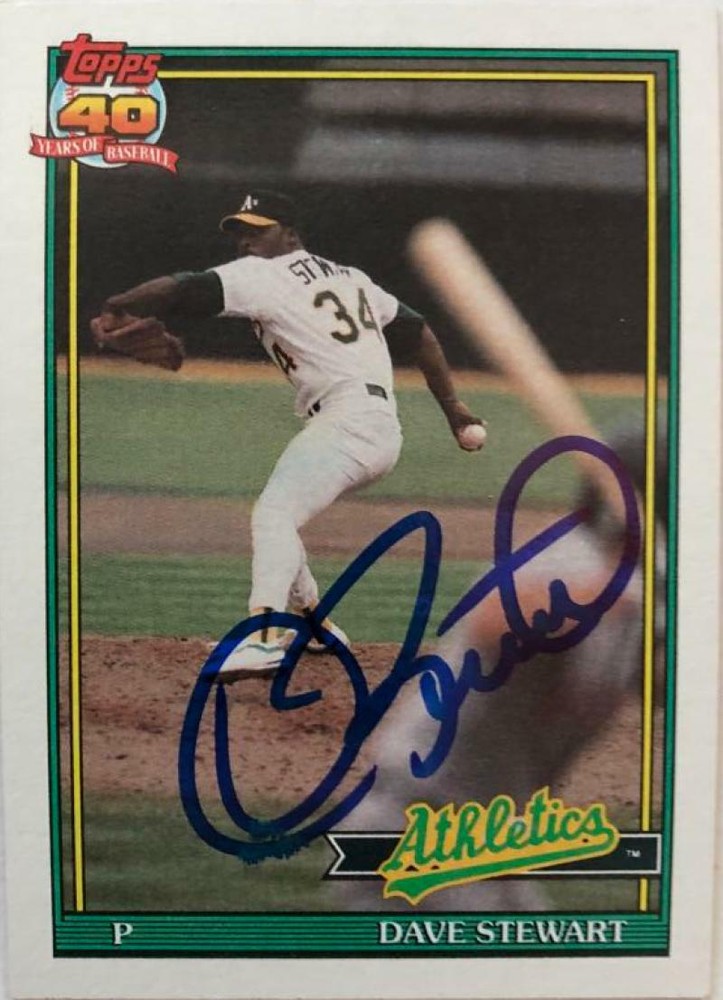 Dave Stewart Autographed 1991 Topps #580