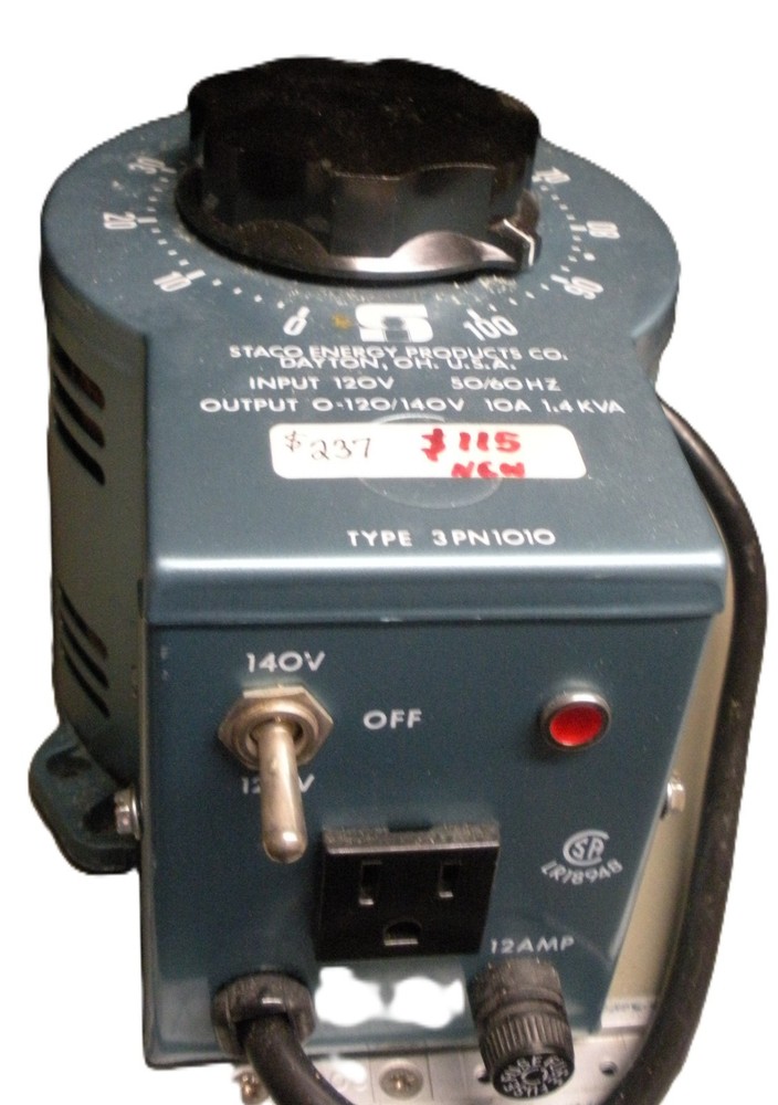 Staco 3PN1010 Variable Autotransformer