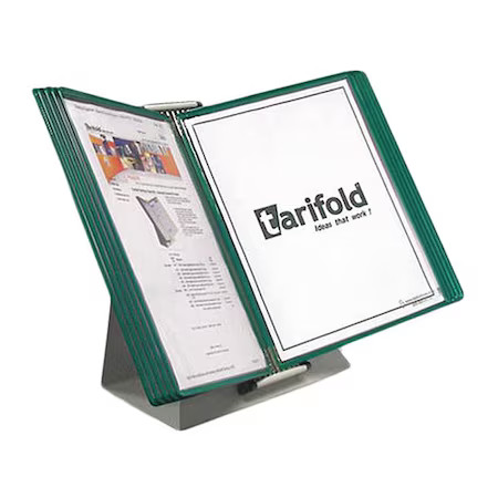 TARIFOLD D251 Document Desk Display Unit, 10 Green Pock