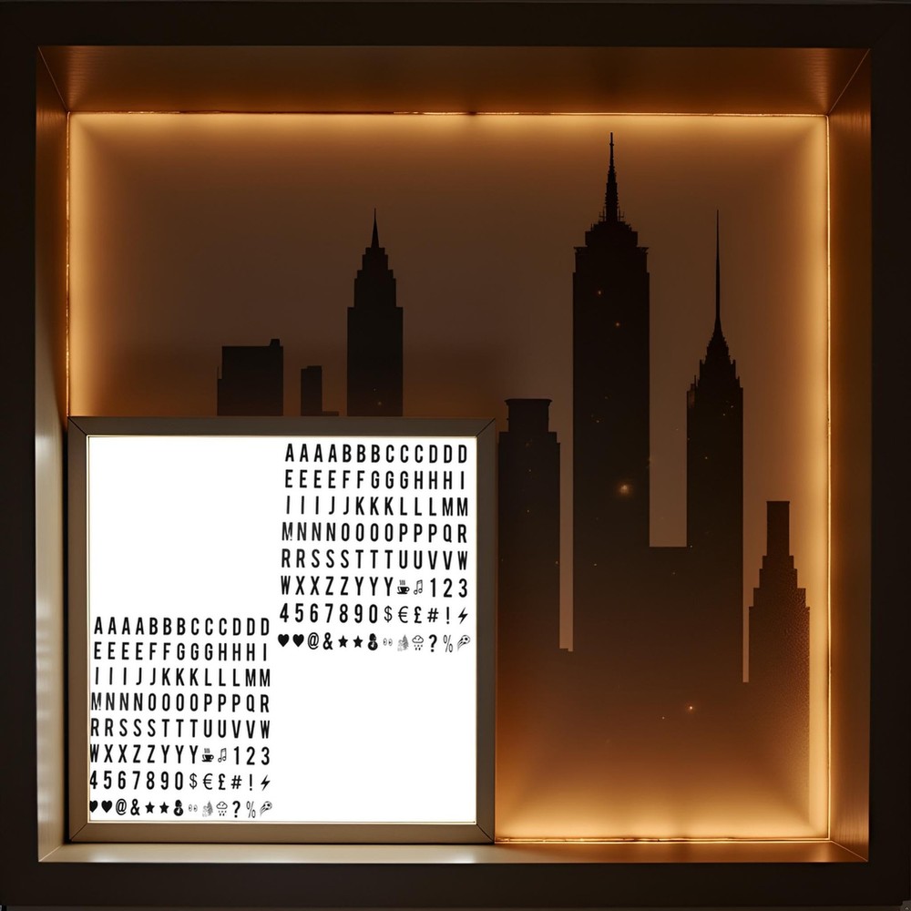 2 sets Black Cinematic Lightbox Replacement Letters & 65.4x35mm,