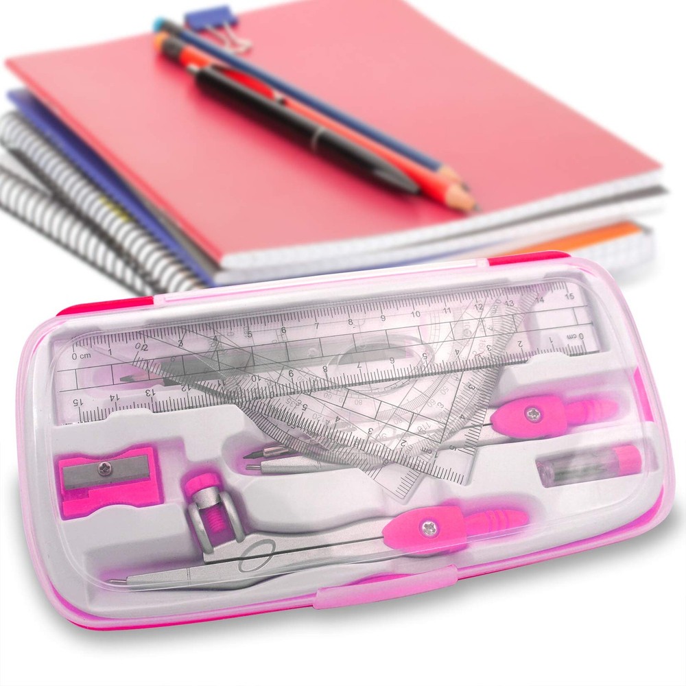 Akuoly Maths Compasses Full Starter Geometry Kit with 2 Drafting Compasses...