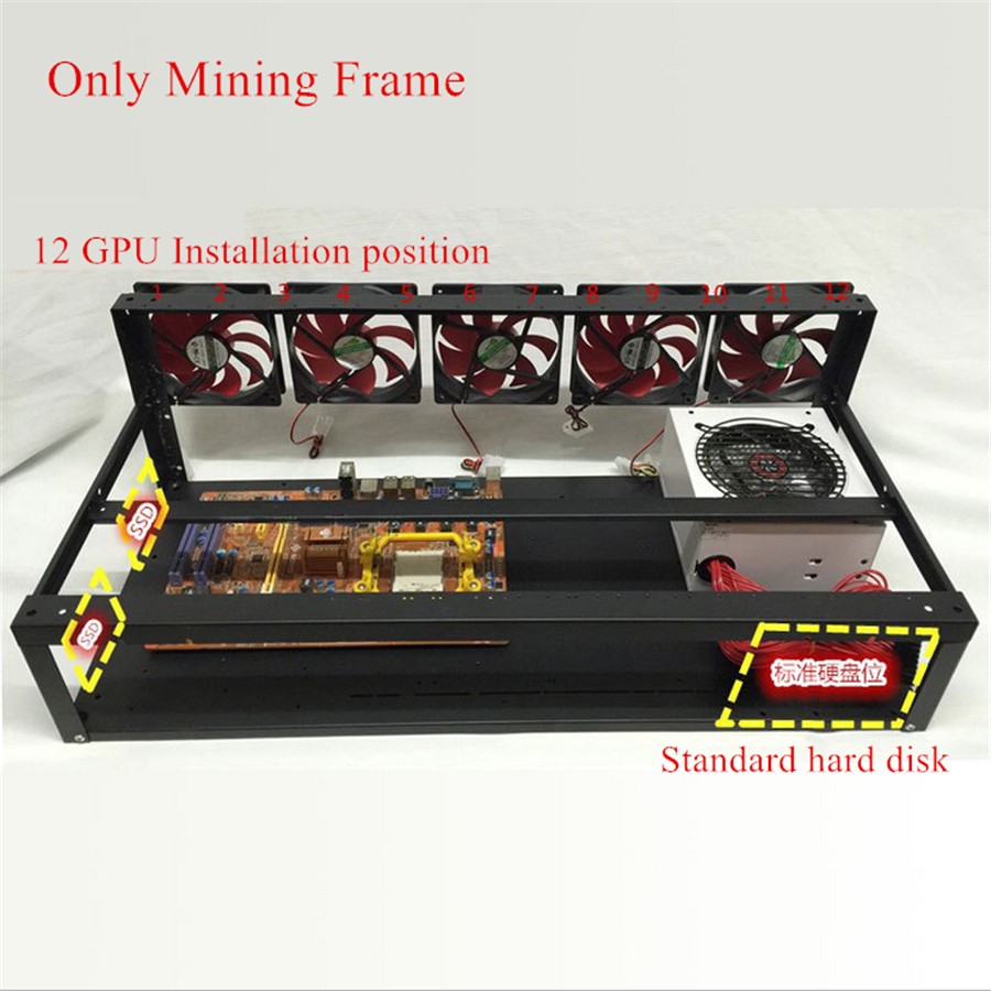 Dual Deck Transfer Mining Rack For 6/8/12 GPU Open-pit Mining Frame Case Bracket
