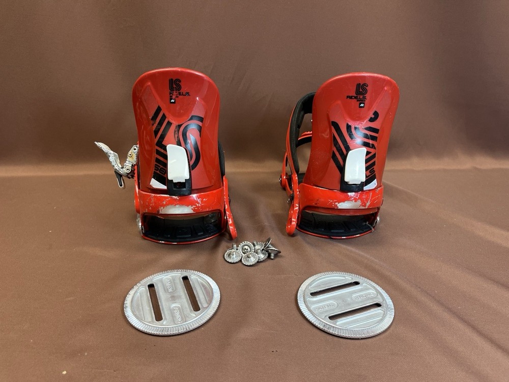 Ride Micro LS Youth Red Snowboard Bindings Size Small