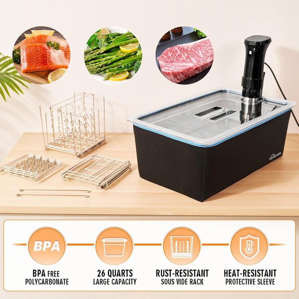Sous Vide Container 26 Quart with Lid and Racks