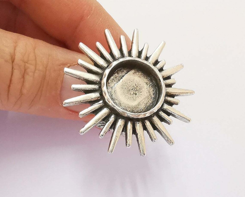 Sun Ring Blank Setting Textured Base Bezel inlay Adjustable (16mm bezel) G24414