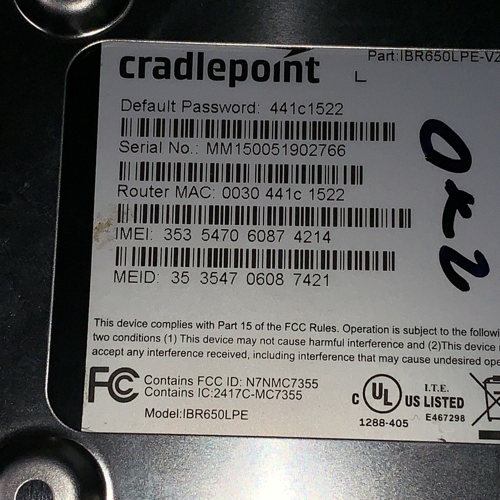 CRADLEPOINT IBR650LPE-VZ WIRELESS ROUTER