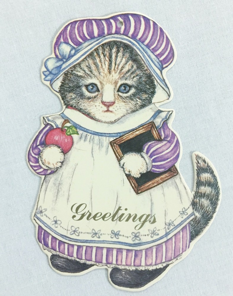 21 Vintage Kitty Cucumber Gift Tags 6 Designs OPEN PACKAGE