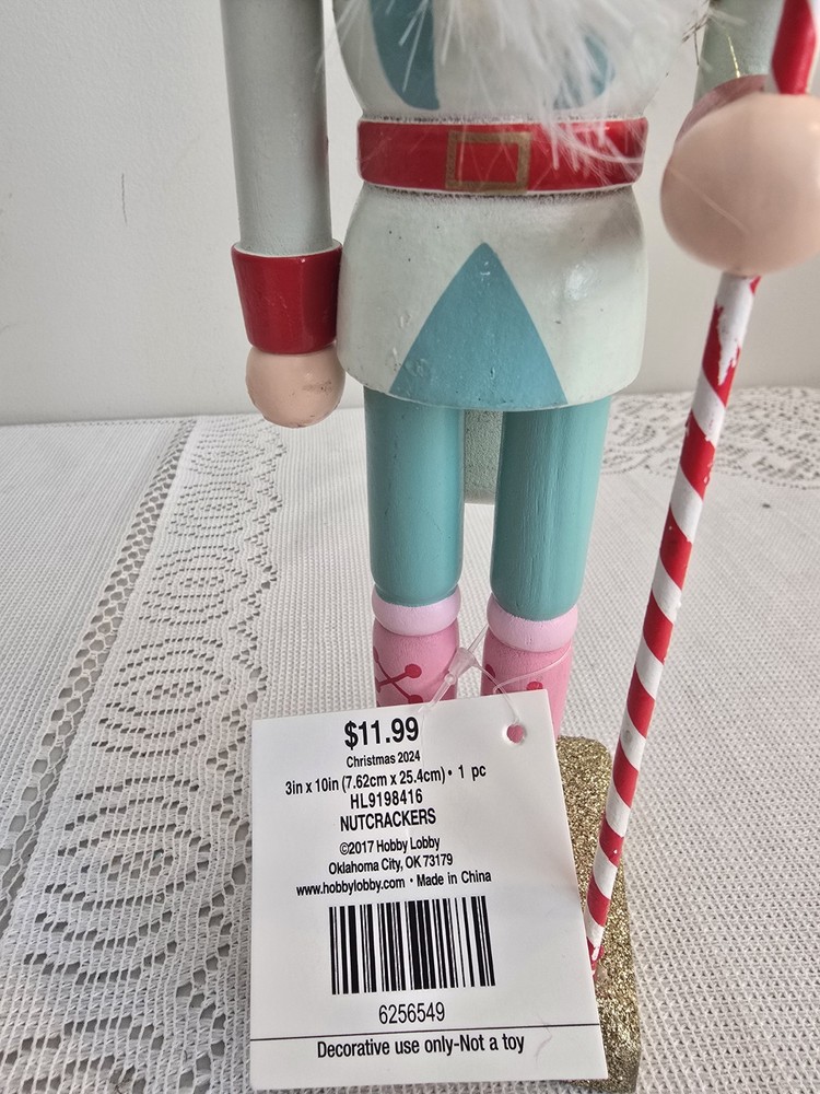 NWT! COLORFUL WOOD NUTCRACKER 10" TALL HOBBY LOBBY