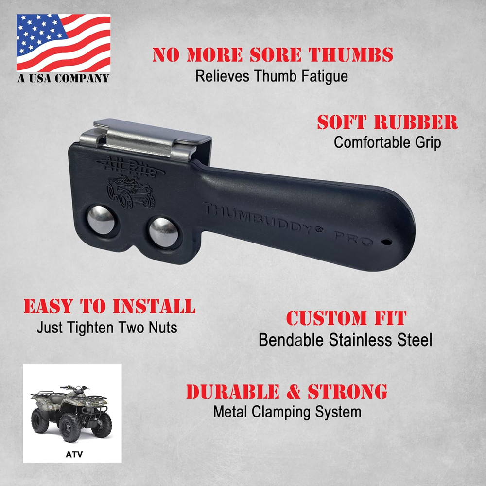 Thumbuddy Pro ATV Throttle Extender - Model TB2 Black