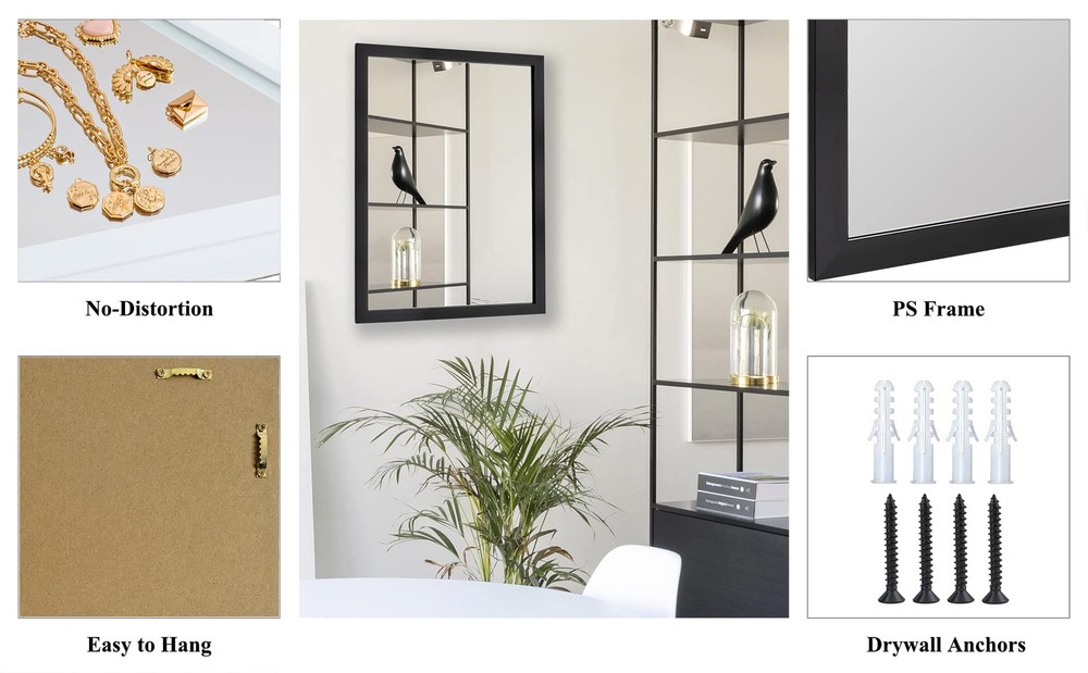 Rectangular Wall Mirror White Bathroom Mirror 16" x 20" Wall Mirror for Entry...