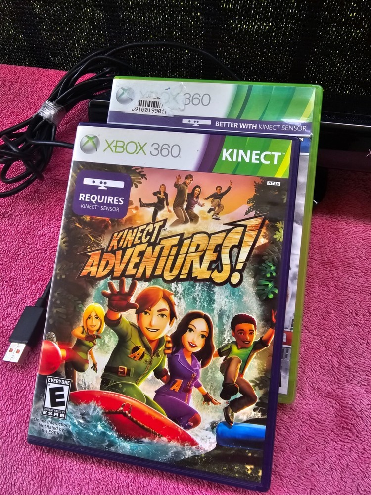 Xbox 360 Kinect Sensor Bar With Madden NFL 13 & Kinect Adventures Lot Bundle