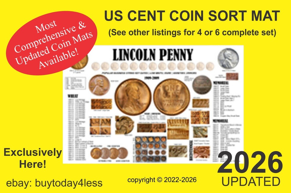 2026 edition Error US Cent Coin Hunt Sort Mat Penny not Book