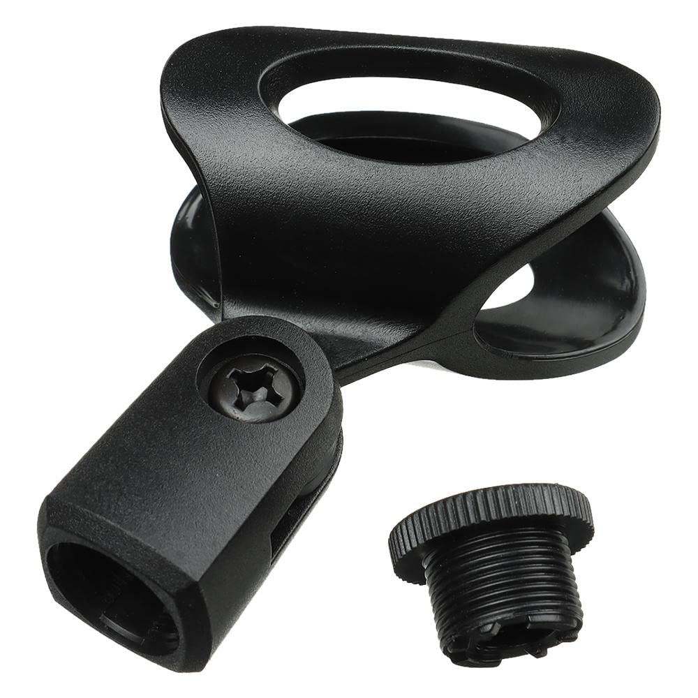 4-Pack Universal Microphone Clip Holder for Handheld Microphones Black