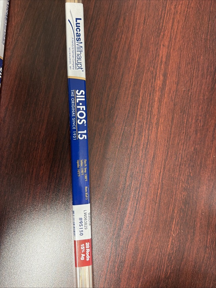 Lucas Milhaupt Sil-Fos 15 15% Silver Brazing Alloy Rods HVAC Grade Qty. 6 Rods