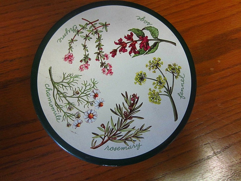 1993~Barbara Sickenberger Metal Tin Container~HERBS Design