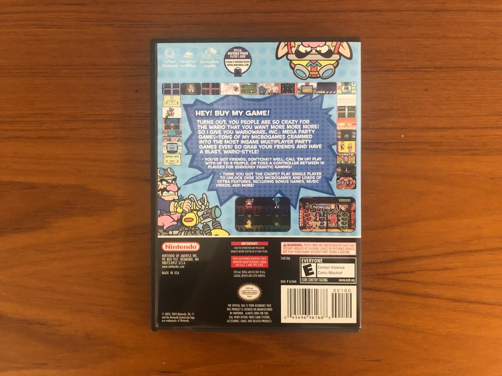 Replacement GameCube Case for Wario Ware, Inc.
