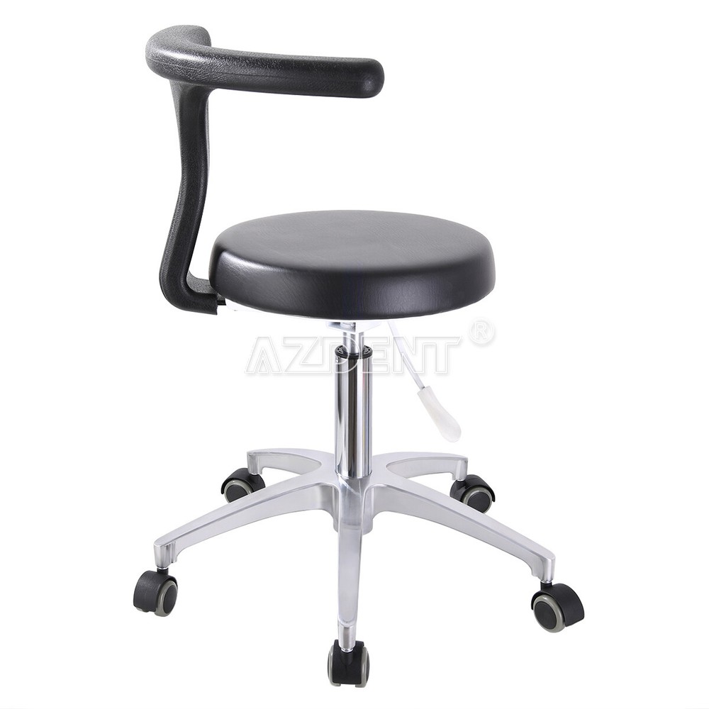 Dental Mobile Stool Dotor Chair Adjustable Height Backrest 360° Universal Caster