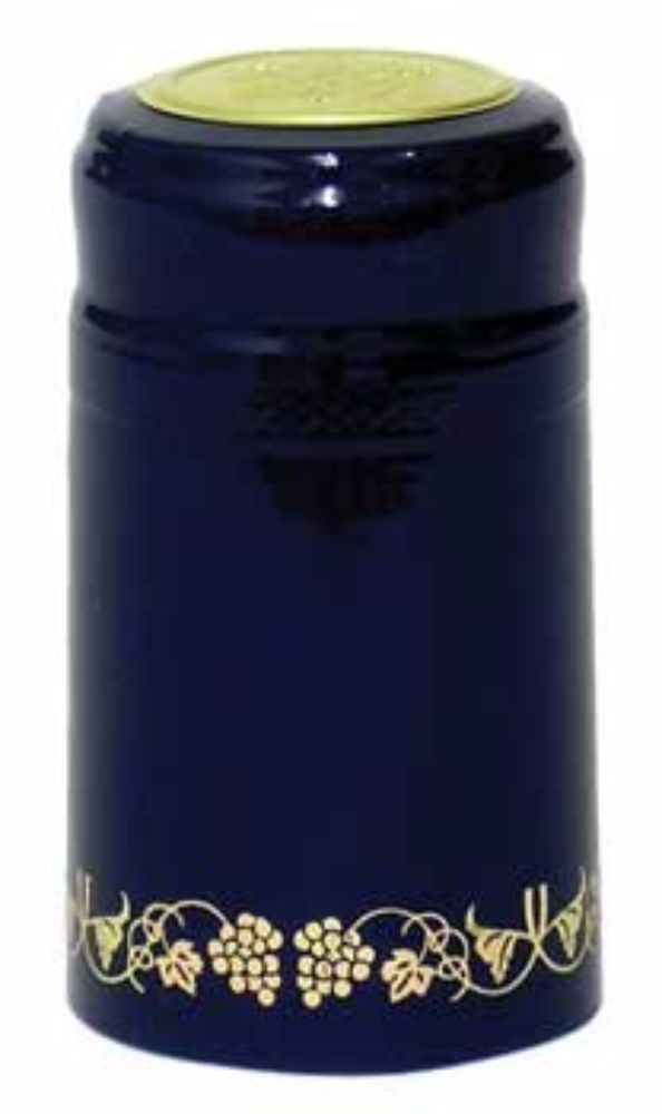 Blue with Gold Grapes PVC Capsules - 62 ct.