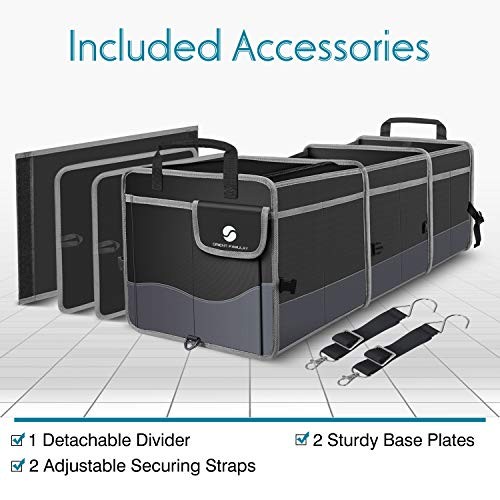 Trunk Organizer with Cooler, Collapsible Trunk Storage Container with Non Black