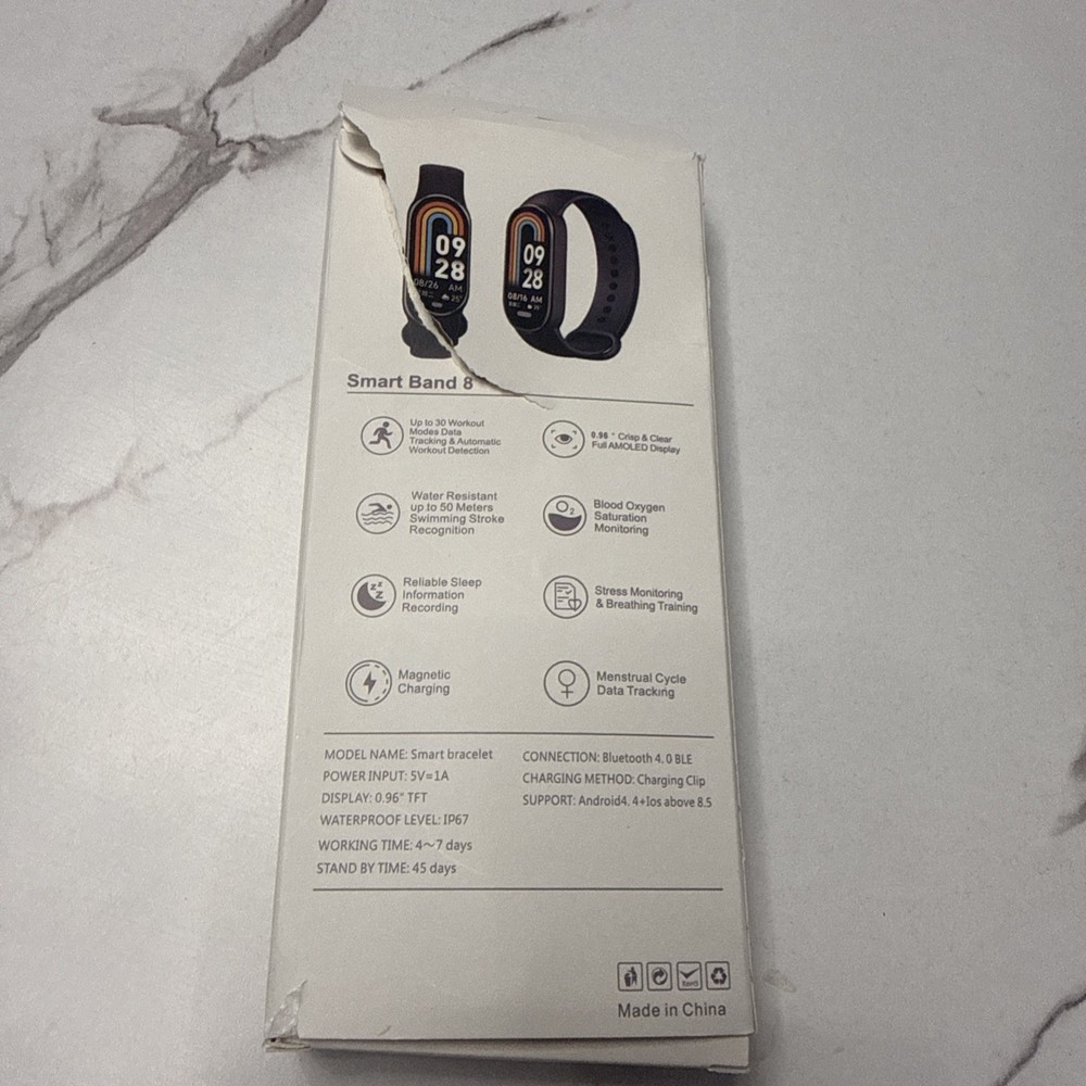MI 8 Smart Band With Black & Pink Bands..
