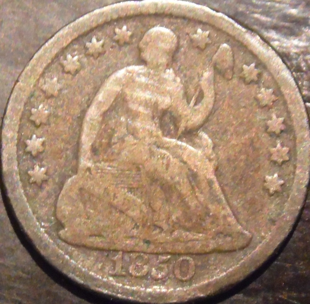 1850-P Seated Half Dime Choice Original Good/VG