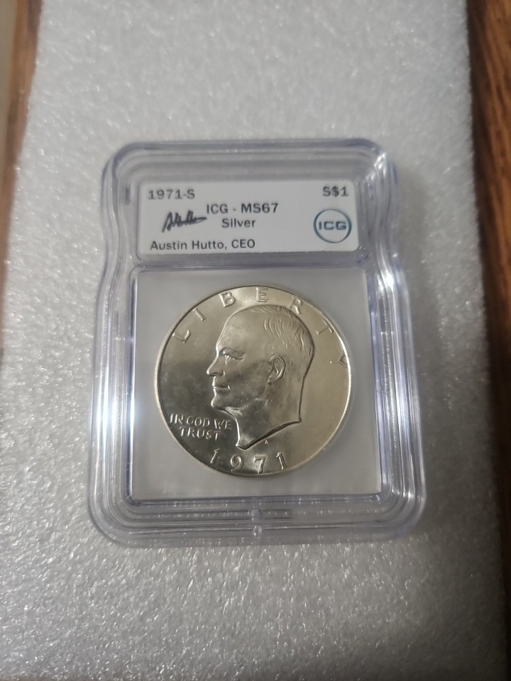 1971 S $1 Silver ICG MS67 Eisenhower "Ike" Dollar 40%