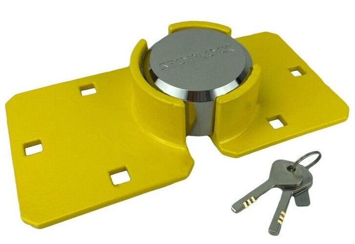 Stoplock Security Van Door Lock Yellow Anti-Theft Rear Side Hasp Pad Lock