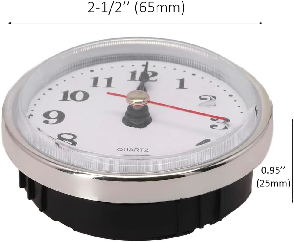 2-1/2’’ (65mm) Classic Clock Craft Quartz Movement Inserts Replacement DIY Silve