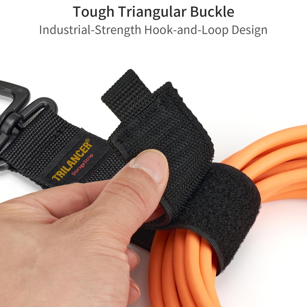 Extension Cord Organizer and Hanger (6-Pack), Hook-and-Loop Storage Straps wi...