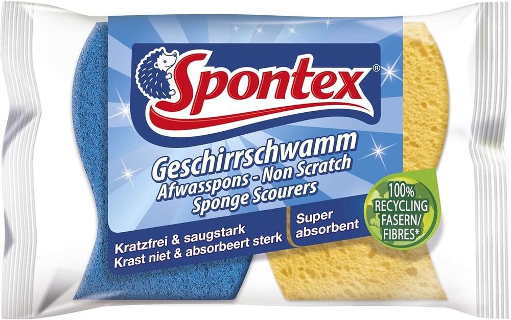 Non Scratch Super Absorbent,Yellow Spon Blue Scourer, 1er