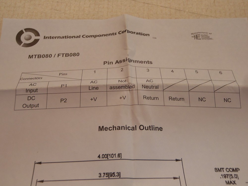 FTB080015A Elpac Power Supply