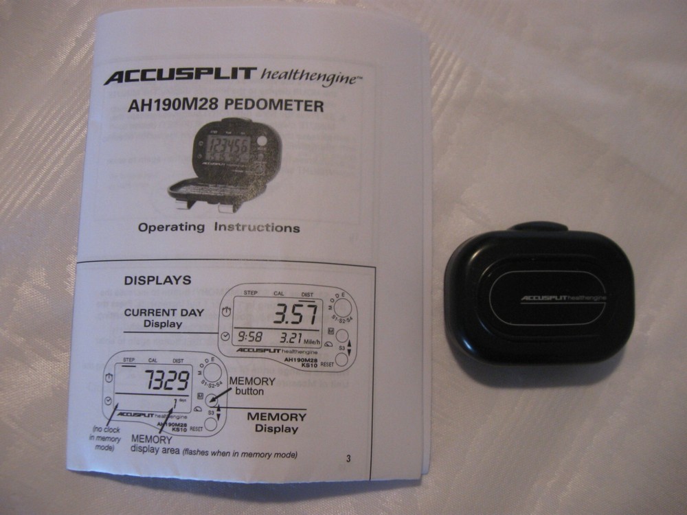 ACCUSPLIT Pedometer Health Engine AH190M28 Step Counter with Auto-Activity Timer