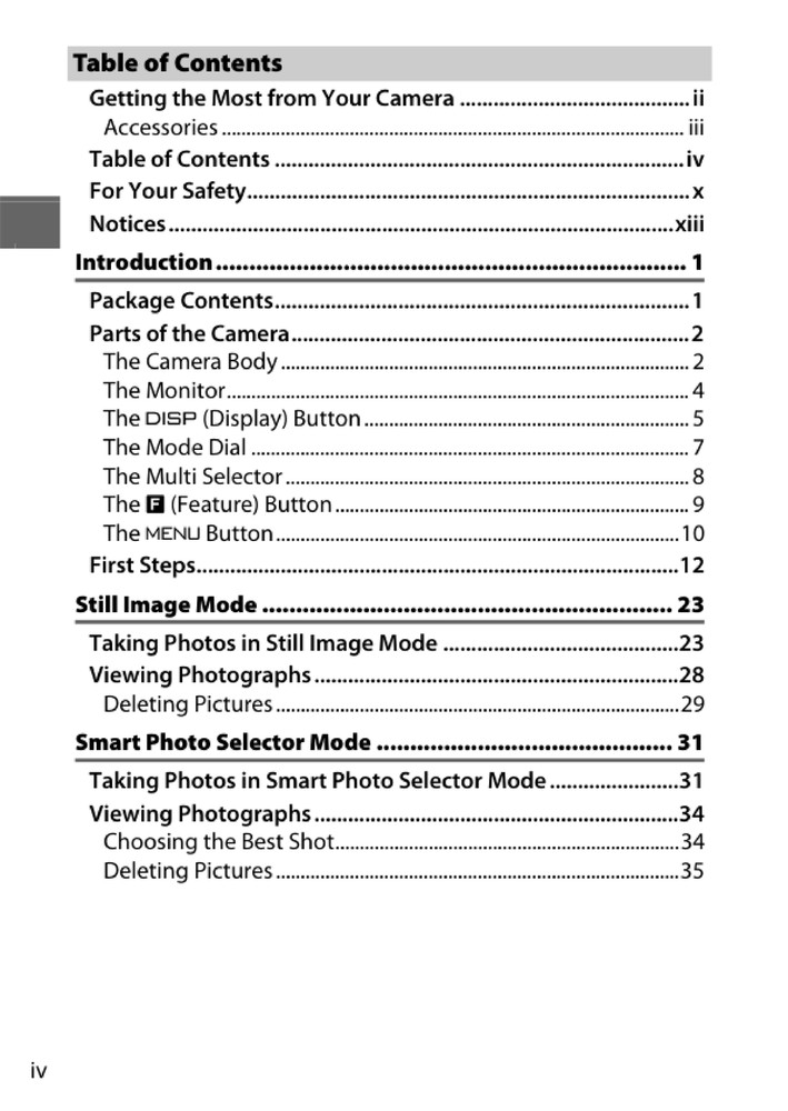 Nikon 1 V1 — User Reference Manual Guide — 1/2 Size, 5.5" x 8.5" Small Compact
