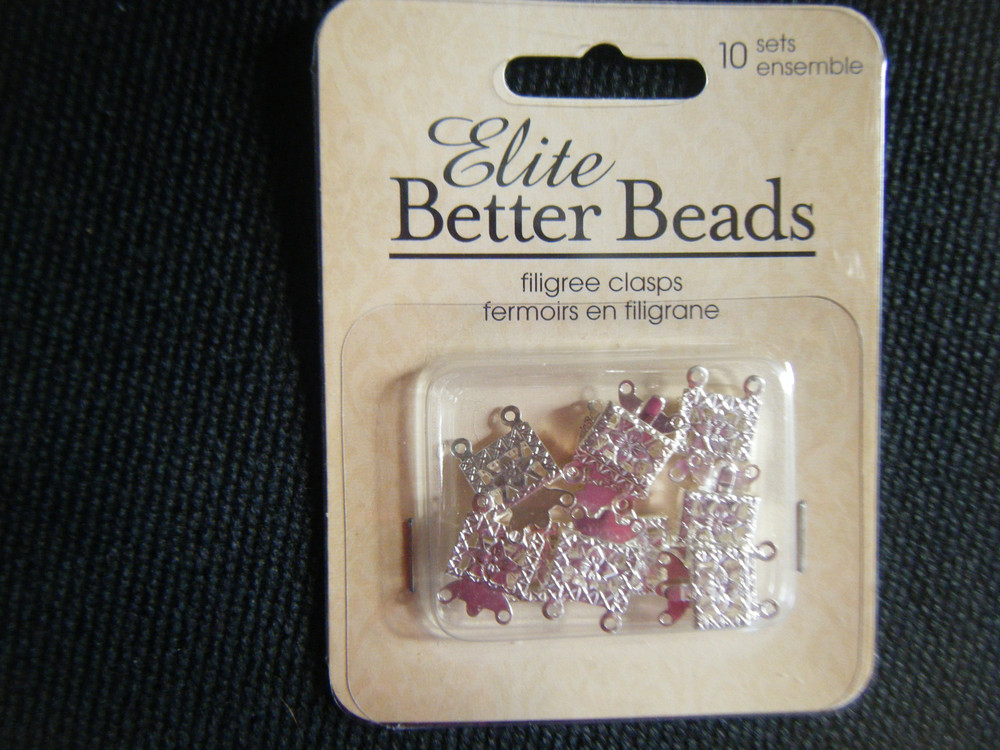 10 Sets Silver Plated Better Beads Elite 2 Strand Clasp -