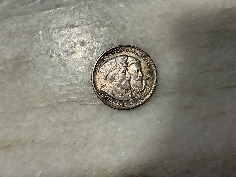 1924 Huguenot Silver Commemorative Half Dollar  UNC