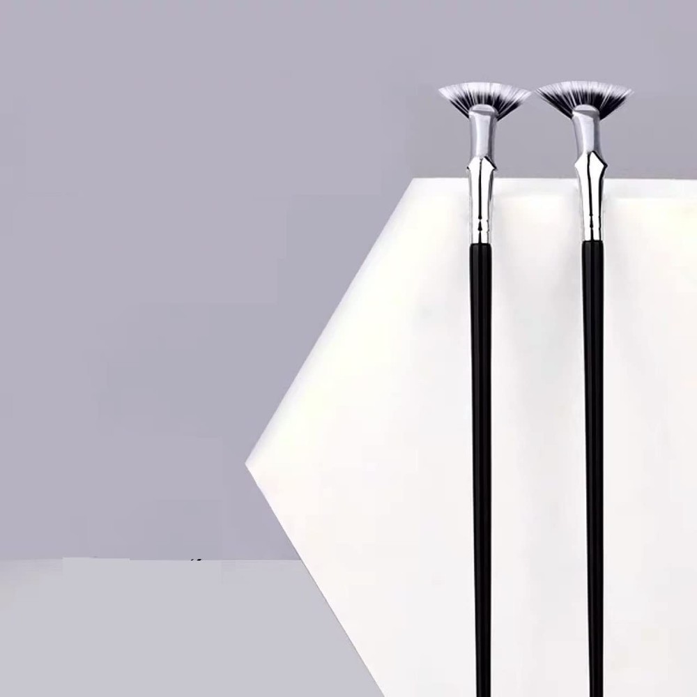 Fan Mascara Brushes Eyelash Eyebrow, 2Pcs Black Makeup Tools