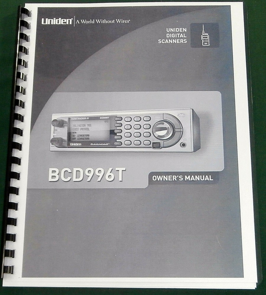 Uniden BCD996T Instruction Manual: Comb Bound & Protective Covers
