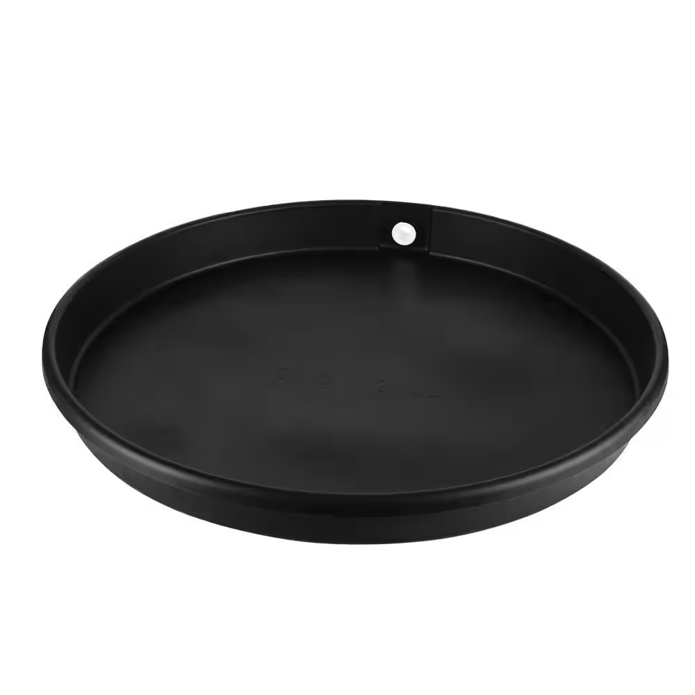 26 in. Plastic Round Water Heater Drain Pan with PVC Fitting